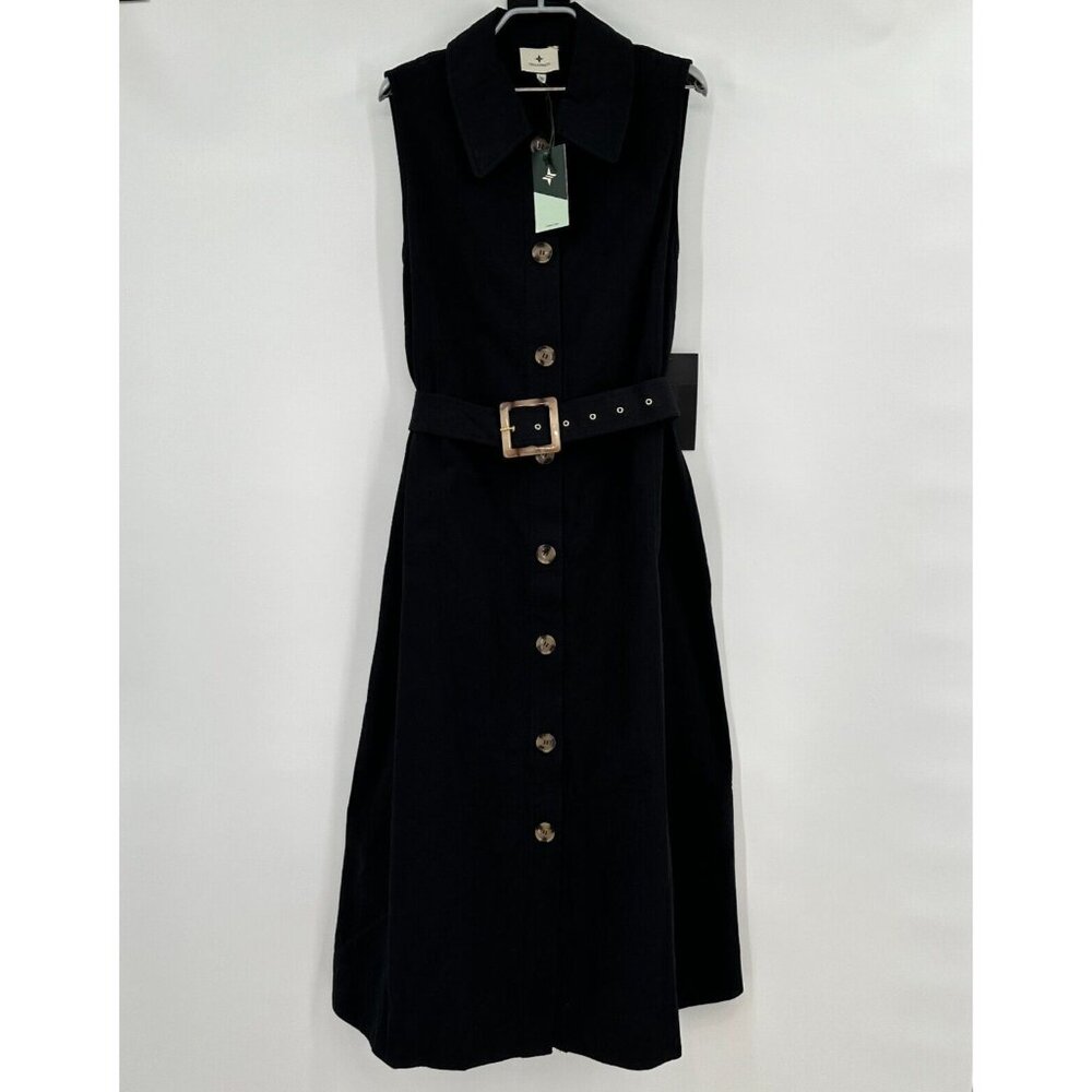 Tuckernuck Black Sleeveless Chamberlin Dress sz XXL Midi Button Front Belt NWT - Picture 11 of 11